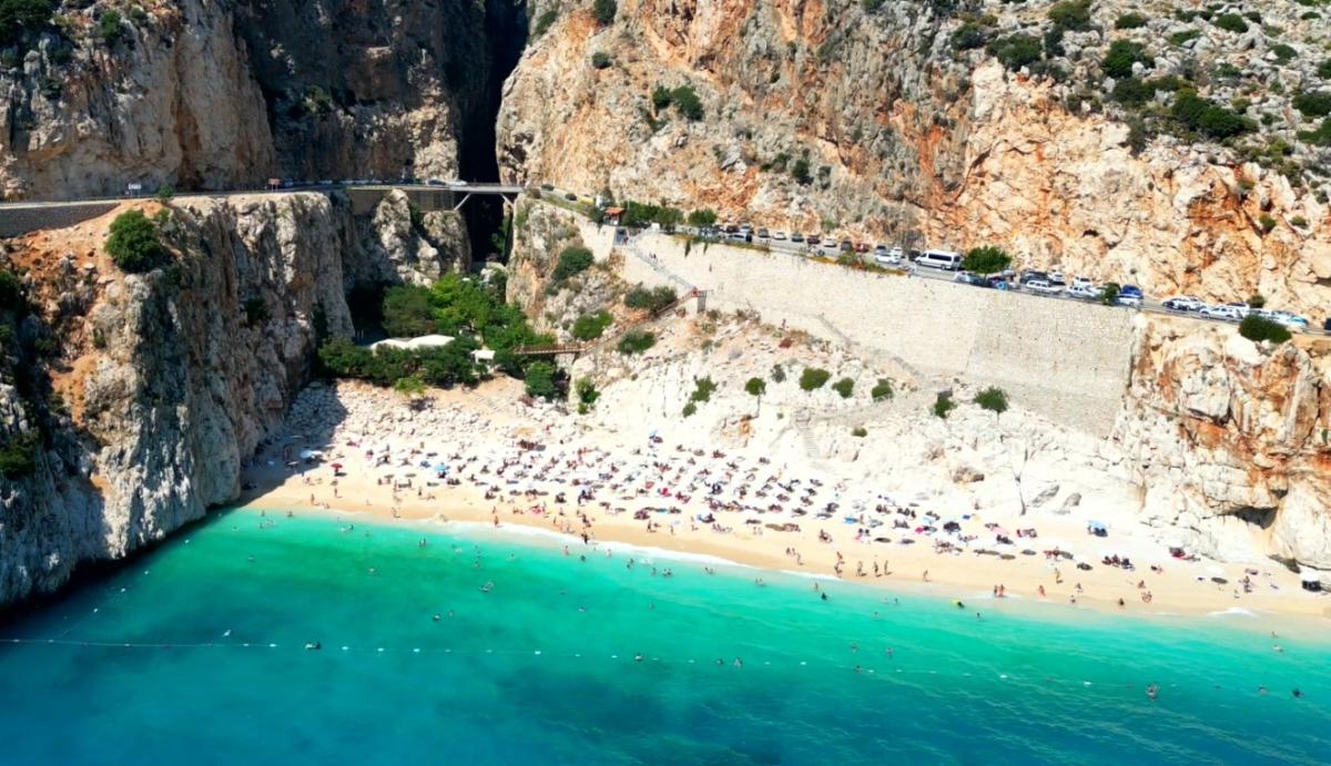 Kaputaş Beach's turquoise waters and canyon views